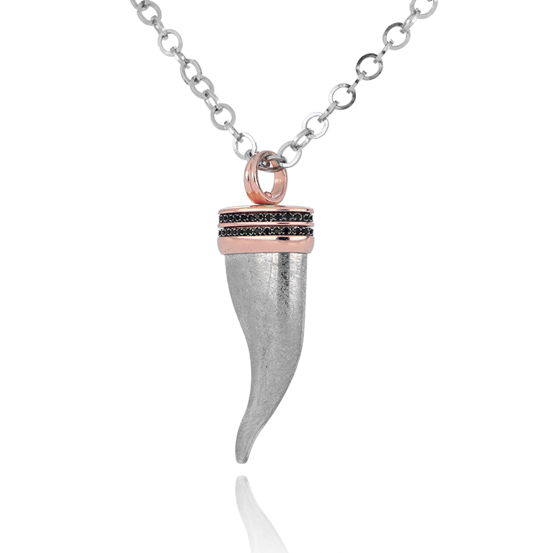 Collar con colgante de plata y oro rosa captado con ALO
